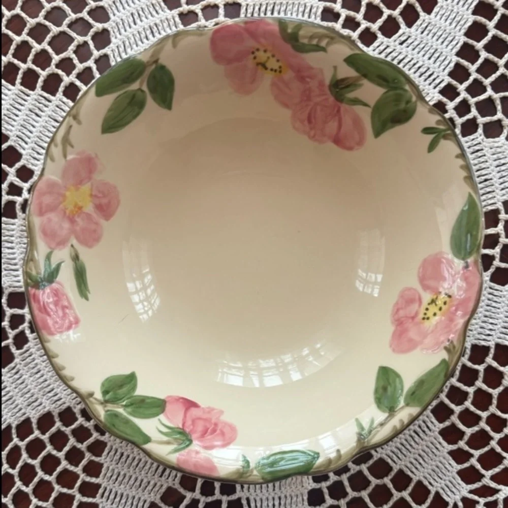 Franciscan Desert Rose Large Serving Vegetable Bowl 9” Rare Vintage Hand Painted